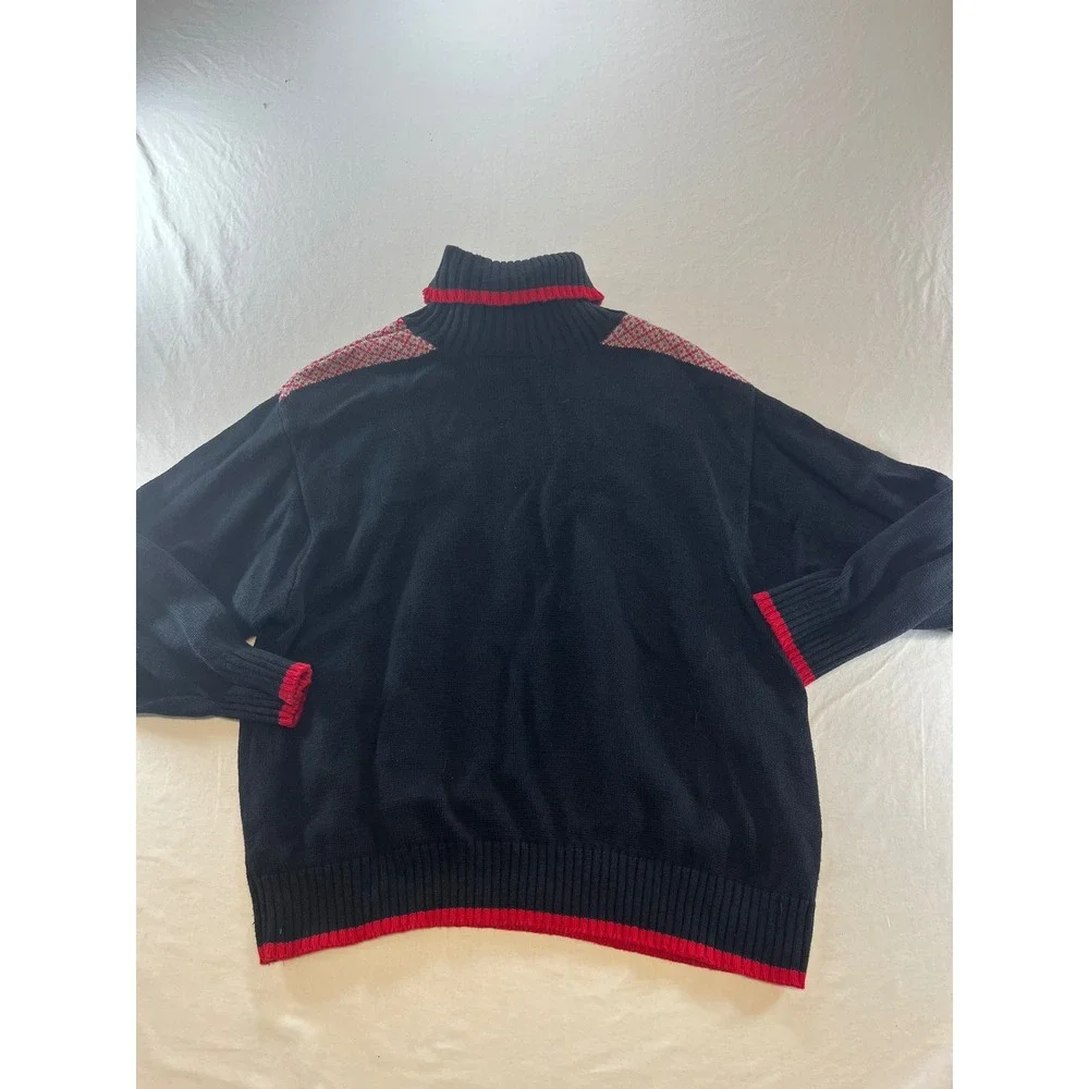 Elisabeth by Liz Claiborne‎ Black Red Snowflake Turleneck Sweater Size XXL